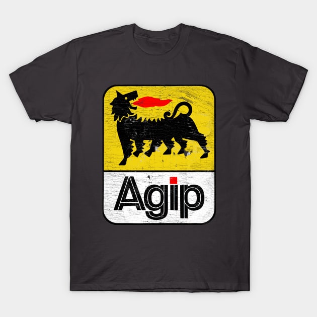 AGIP Azienda Generale Italiana Petroli / Faded Vintage Style T-Shirt by CultOfRomance